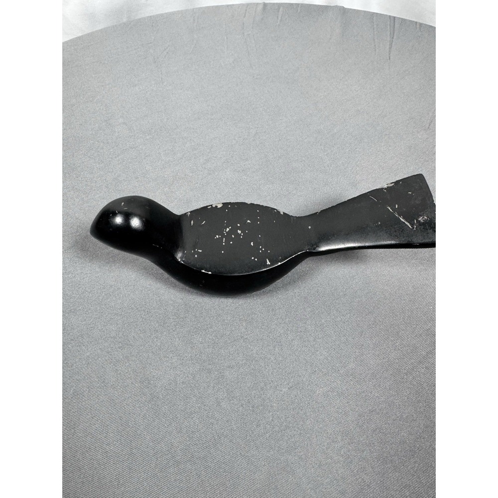 Vintage Minimalist Black Metal Bird Figurine Mid‎ Century Modern Decor 6.5 Inch
